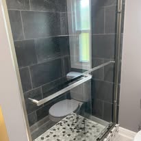 Bathroom remodel with glass shower