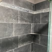 Detail of tile shower work